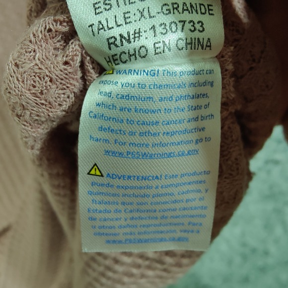 Umgee Womens XL Cottage Peasant Mauve Waffle Knit Floral Lace Puff Sleeve Top - Picture 6 of 7